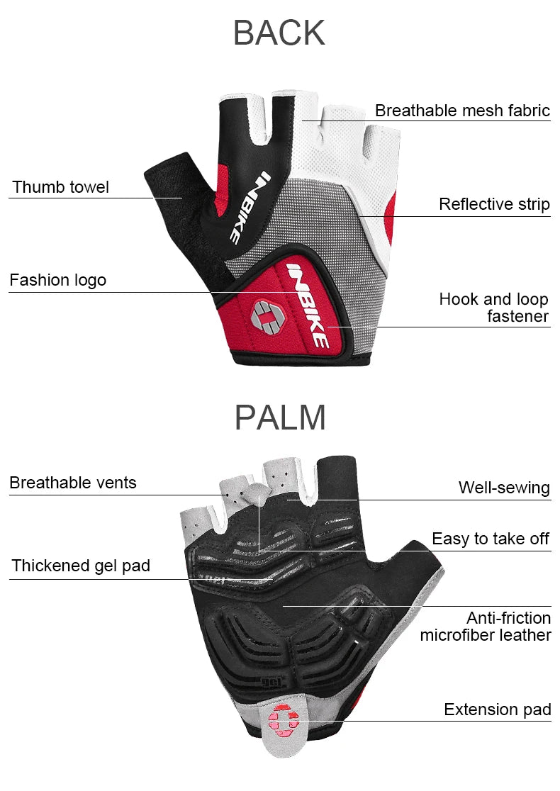 Half-Finger Gel Cycling Gloves - Shockproof Padded Sport Gloves for Men & Women