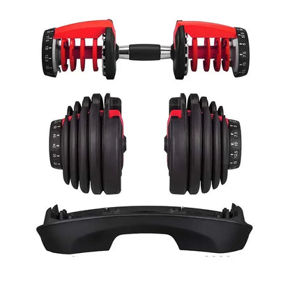 Adjustable Dumbbell Set 24KG - Rubber-Coated Home Gym Equipment with Anti-Slip Handle