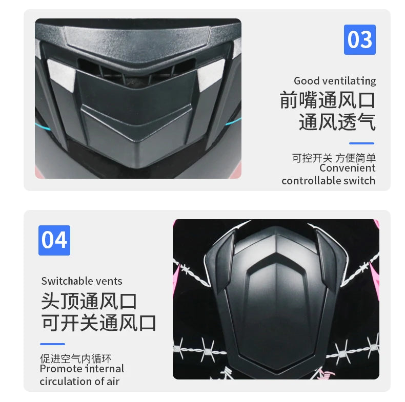 Full Face Racing Motorcycle Helmet - Winter Warm Double Visor Motorbike Sports Helmet LVS-701