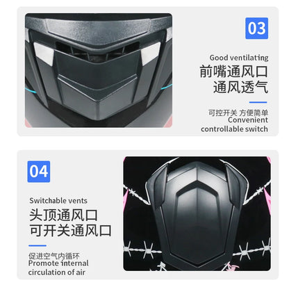 Full Face Racing Motorcycle Helmet - Winter Warm Double Visor Motorbike Sports Helmet LVS-701