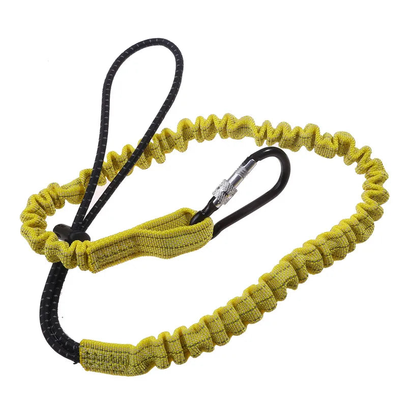 Anti-Fall Safety Lanyard with Carabiner Hook - Bungee Tether Tool Rope for Climbing, Aerial Work & Working at Heights Accessories