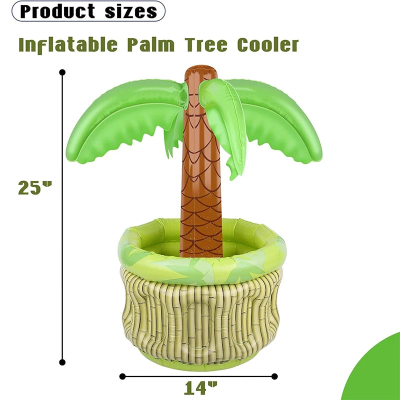 Tropical Palm Tree Inflatable Cooler - Pool Party Drink Holder