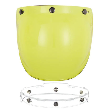 Retro Motorcycle Helmet Bubble Visor - Anti-Fog UV Protection HD Lens for Open Face Half Helmets