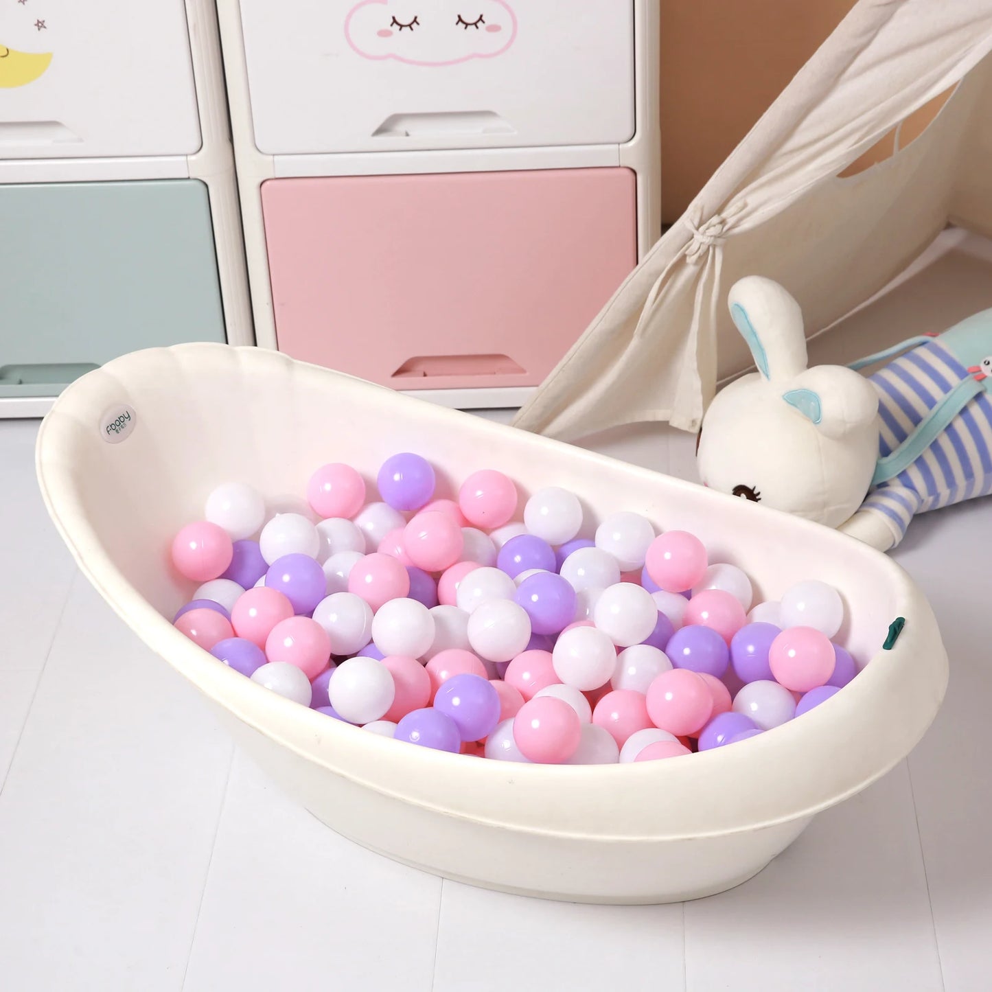Eco-Friendly Ball Pit Balls - BPA-Free Non-Toxic Soft Plastic Ocean Balls 5.5cm (100pcs with Mesh Bag)