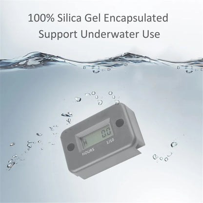IP68 Waterproof Engine Hour Meter - Universal Inductive Timer for Motorcycle, ATV, Boat & Gasoline Engines