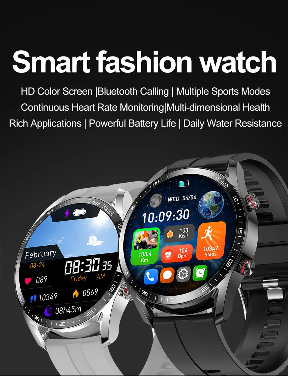 1.53" Full Touch Screen Smart Watch - Multi-Sport Mode with ECG+PPG, Waterproof & Bluetooth Call