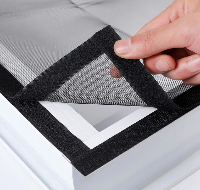 Self-Adhesive Window Mosquito Net - Anti-Insect Mesh Screen with Hook & Loop Fastener for Home & Camping