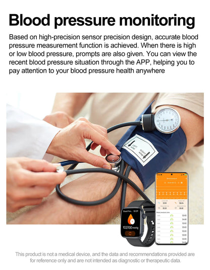 AI Smart Health Watch - HRV+PPG Blood Pressure & Heart Rate Monitor with IP68 Waterproof & NFC