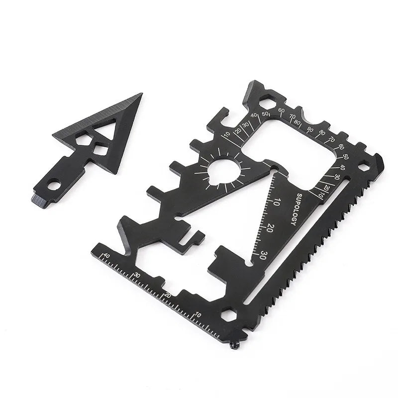 18-in-1 Multi-Functional Survival Card Tool - Portable Outdoor Wildlife Emergency Equipment