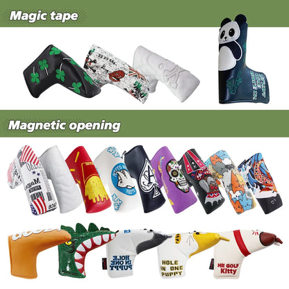 Golf Blade Putter Cover - Multiple Style Headcover with Magnetic & Hook-and-Loop Closure, Club Protective Headgear