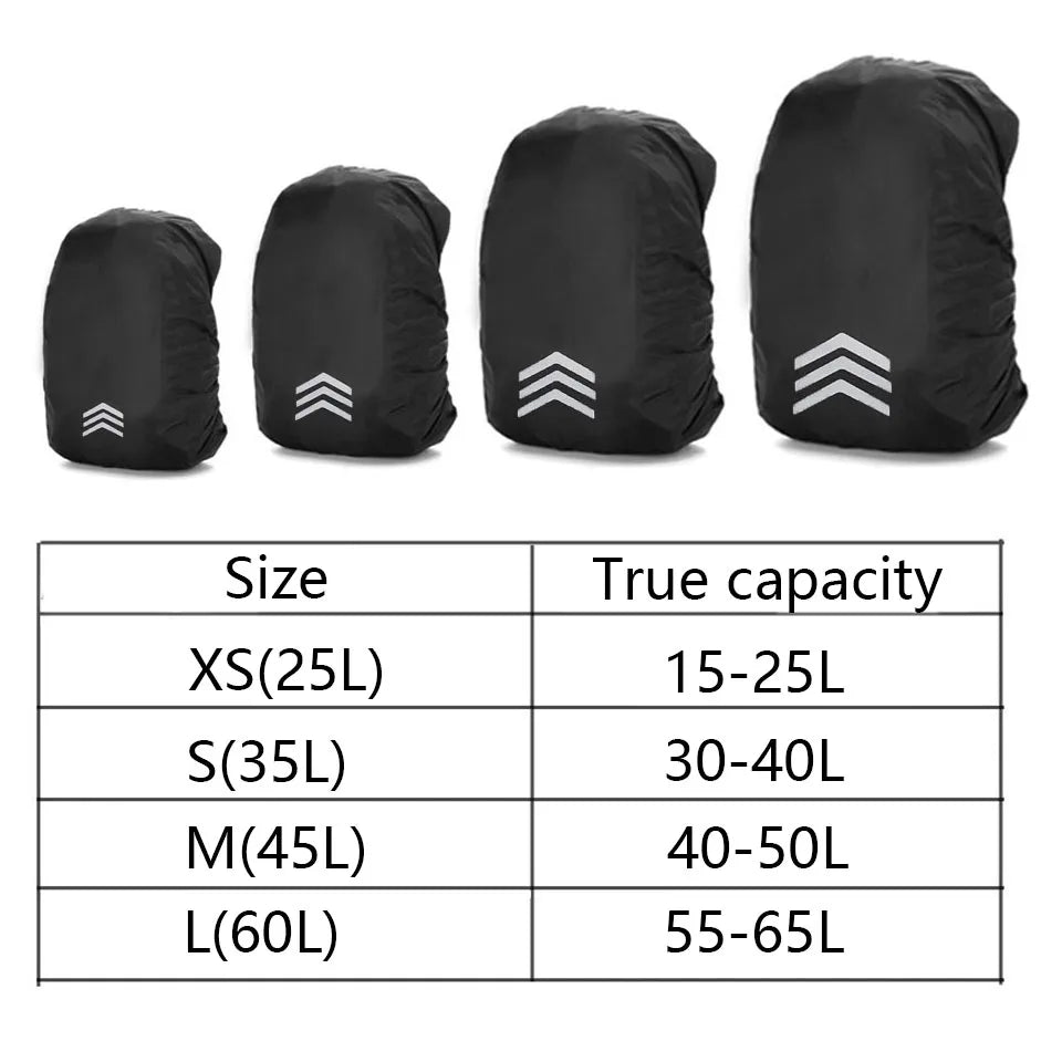 Waterproof Backpack Rain Cover - 25L-60L Nylon Outdoor Hiking Cycling Mountaineering Dust Cover for Men & Women