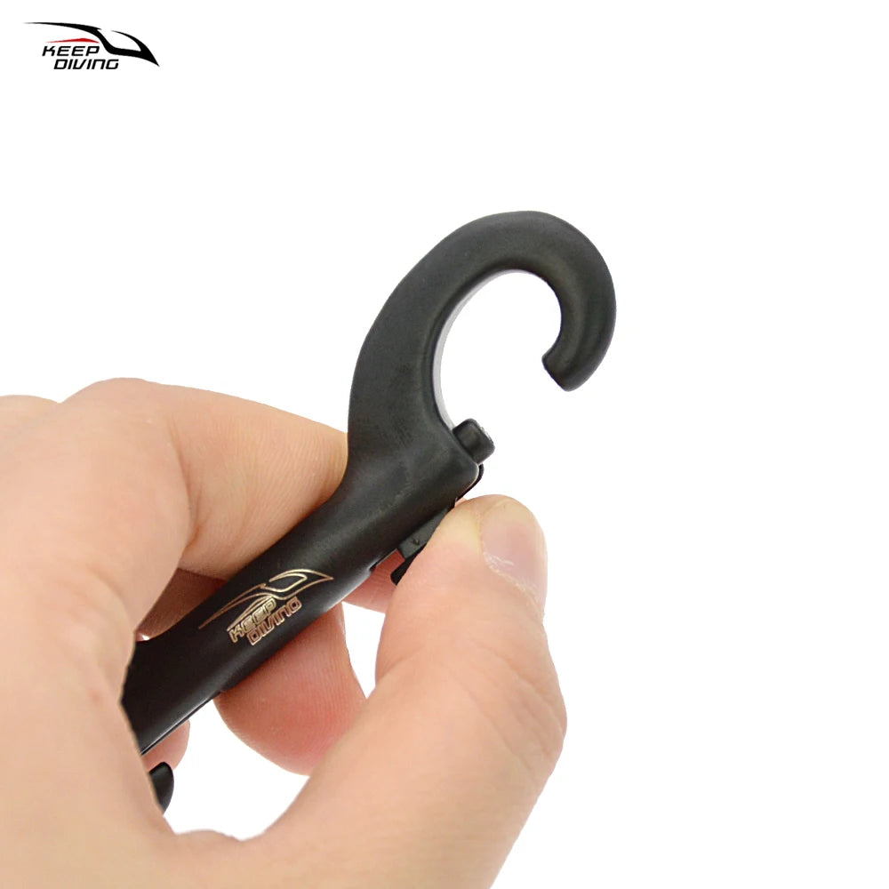 KEEP DIVING 316 Stainless Steel Double-Ended Scuba Diving Hook - BCD Equipment Accessory with Quick Draw Snap Bolt Kit (1 Piece)