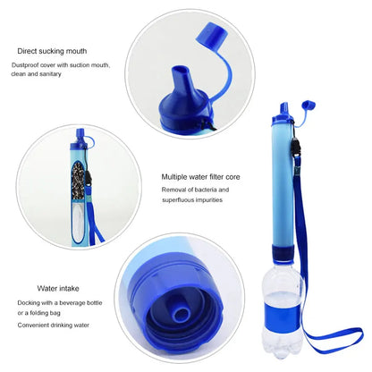 Portable Water Purification Straw - Mini Outdoor Filter for Camping, Hiking & Emergency Survival Supplies