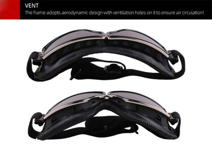 Retro Motorcycle Goggles - Windproof Folding Helmet Sunglasses with Leather Trim