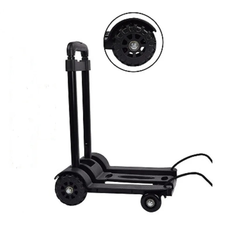 Foldable Shopping Cart with 2/4 Wheels - Portable Household Grocery & Luggage Trolley