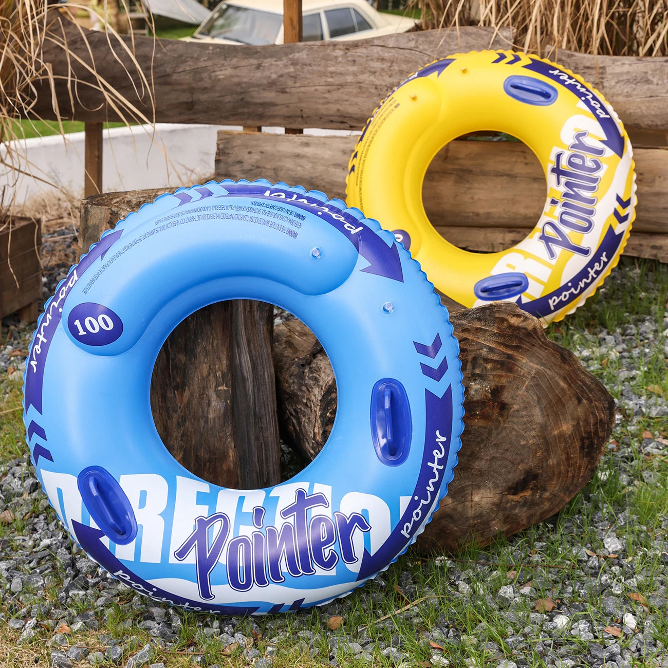 Adult Double Balloon Swimming Ring - Inflatable Pool Float Beach Toy with Inner Tube Design