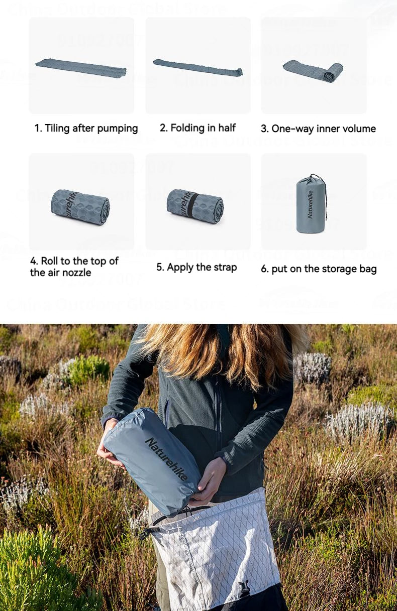 Ultralight Self-Inflating Air Mattress - Quick Folding Portable Camping Bed