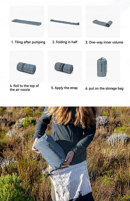 Ultralight Self-Inflating Air Mattress - Quick Folding Portable Camping Bed