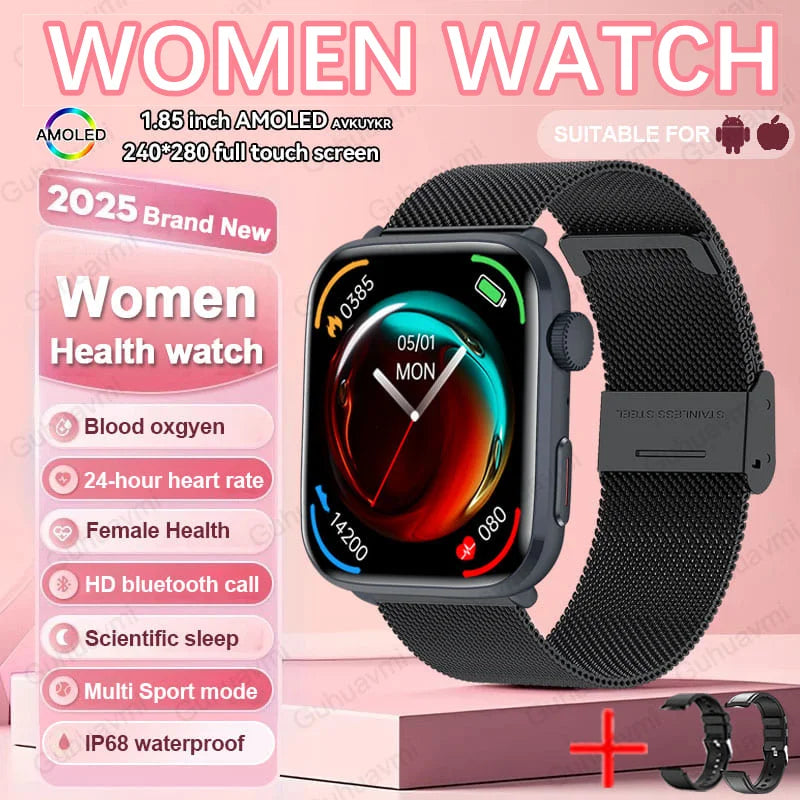 AI Smart Health Watch - HRV+PPG Blood Pressure & Heart Rate Monitor with IP68 Waterproof & NFC