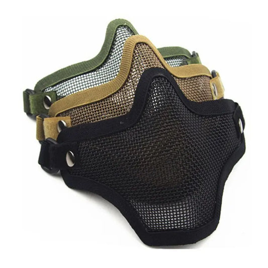 Tactical Steel Mesh Half Face Mask - Camouflage Protective Gear for Paintball, Airsoft & Hunting