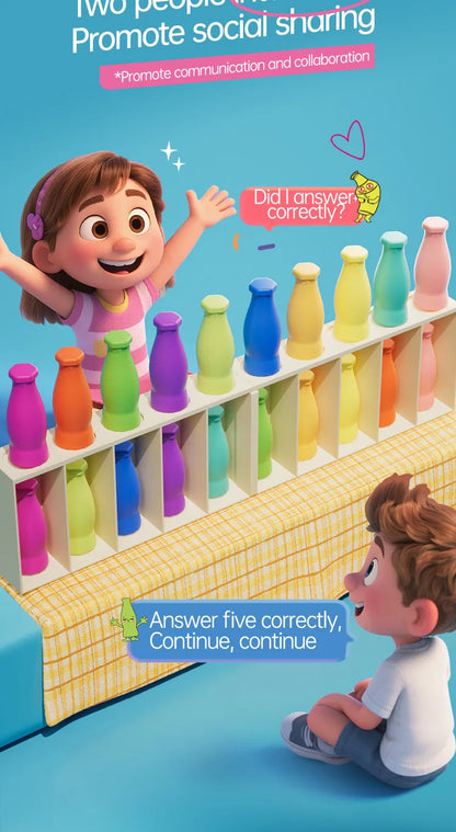 Children's Beverage Color Matching Memory Game - Interactive Board Puzzle Toy