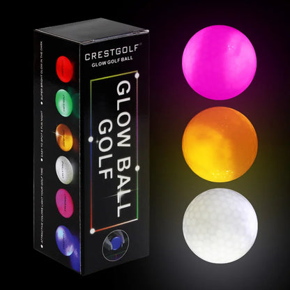 LED Glow Golf Balls with Logo - Night Training Pack (3/6/10/30 Pieces) - 6 Color Options Available
