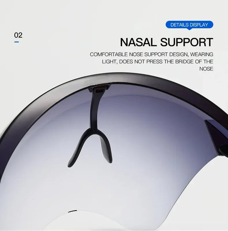 Full Face Shield Cycling Sunglasses - Protective Spherical Lens Goggles for Men & Women