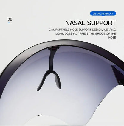 Full Face Shield Cycling Sunglasses - Protective Spherical Lens Goggles for Men & Women