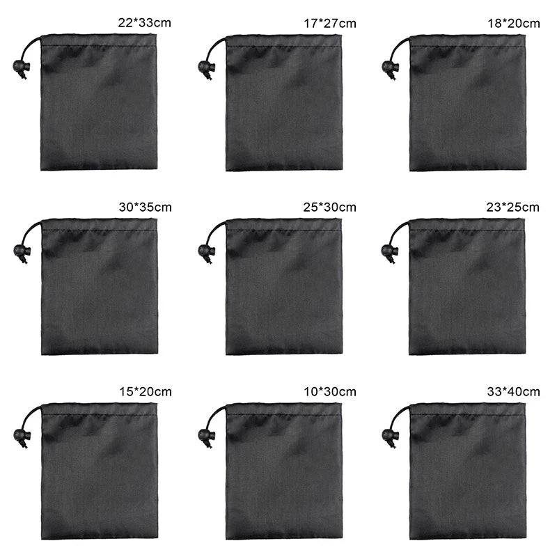 Waterproof Nylon Drawstring Storage Bag - Multi-Purpose Travel & Sports Organizer Pouch