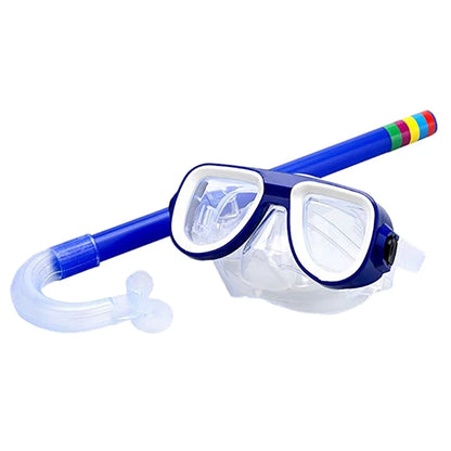 Kids Anti-Fog Diving Mask Set with Breathing Tube - Shockproof Underwater Swimming Goggles with Adjustable Band for Snorkeling