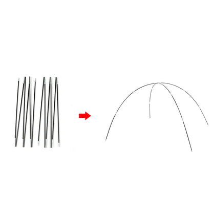 Glass Fiber Tent Arc Poles Replacement - 12-Piece Set (1 Pair) for Camping Tents (3.26m/3.4m/3.9m Options)