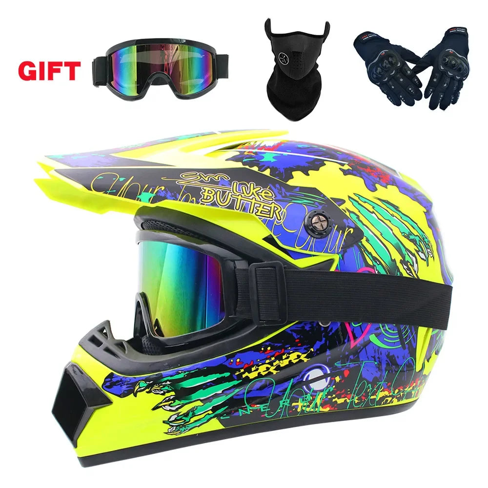 Full Face Motocross Helmet - Off-Road Downhill AM DH Cross Capacete - Free Shipping + 3 Free Gifts