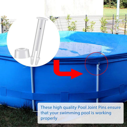 Intex Pool Joint Pin Replacement Set - 12/24 Piece Plastic Lock Pins with Rubber Seals for Round Metal Frame Swimming Pools