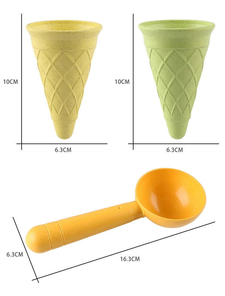 Beach Ice Cream Play Set - Eco-Friendly Wheat Straw Sand Toy Kit