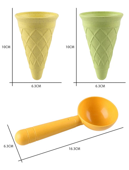 Beach Ice Cream Play Set - Eco-Friendly Wheat Straw Sand Toy Kit