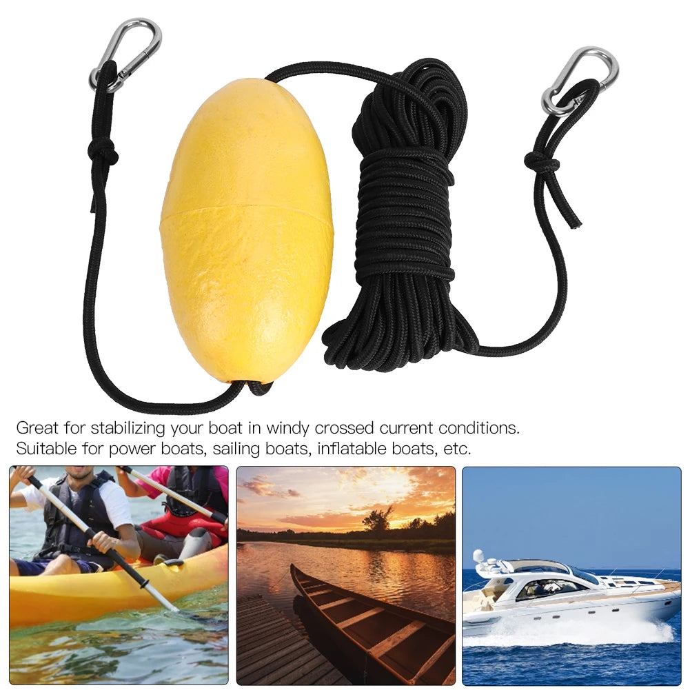 Marine Drift Anchor - 9.8m/32.2ft Fishing Sea Drogue with Throw Line - Portable Float Buoy for Boats, Yachts & Kayaks