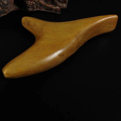 Triangular Wooden Body Massager - Neck & Blood Circulation Therapy Tool with Fragrant Trigeminal Wood for Reflexology & SPA