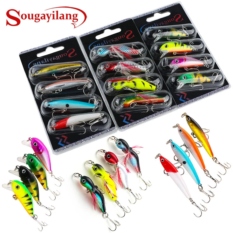 Fishing Bait Set 4PCS Wobbler Anti-Corrosion Hook Bass Lure for Sea Carp Fishing Tackles