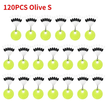 Fishing Line Space Beans Set - 60pcs (10 Groups) Rubber Stoppers, Oval & Long Column Shaped Vertical Bobber Tools