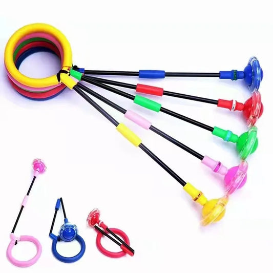 LED Light-Up Ankle Skip Ball - Fitness Bounce Ring for Kids & Adults - Self-Luminous Rotating Jump Toy