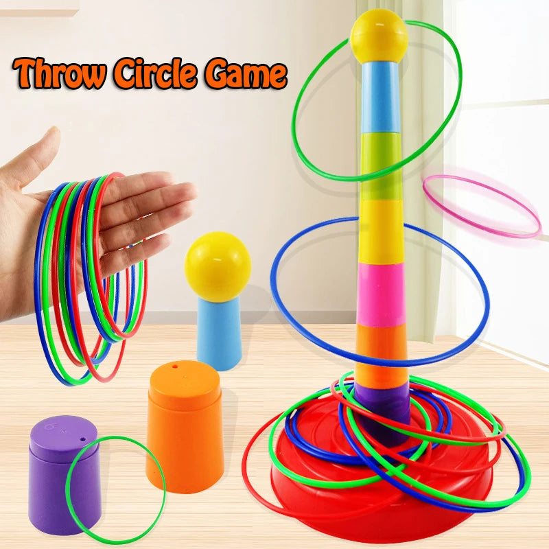 Ring Toss Game Set - Stacking Circle Toys for Kids Indoor/Outdoor Fun - Parent-Child Interactive Educational Gift