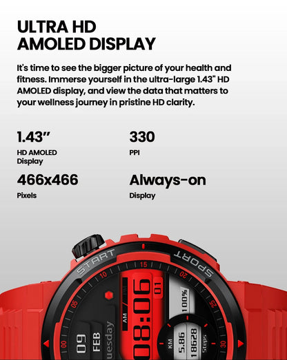 Zeblaze Ares 3 Plus Smartwatch - 1.43" AMOLED Display with Voice Calling & 3D Health Tracking