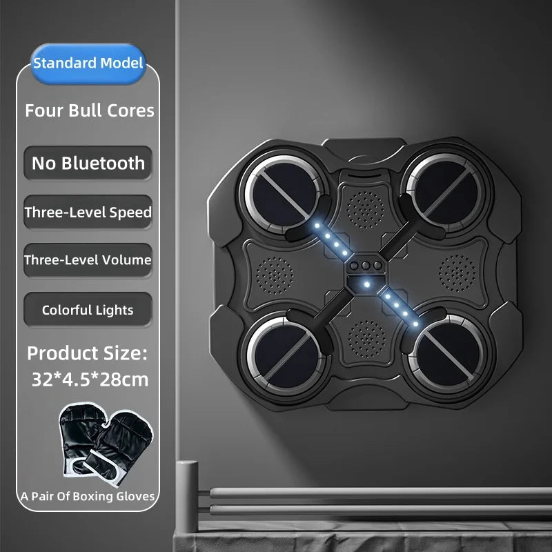 Smart Music Boxing Trainer - Wall-Mounted Electronic Strike Target for Home Indoor Training & Reaction Development