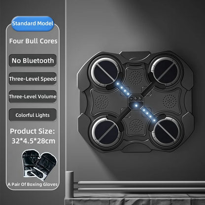 Smart Music Boxing Trainer - Wall-Mounted Electronic Strike Target for Home Indoor Training & Reaction Development