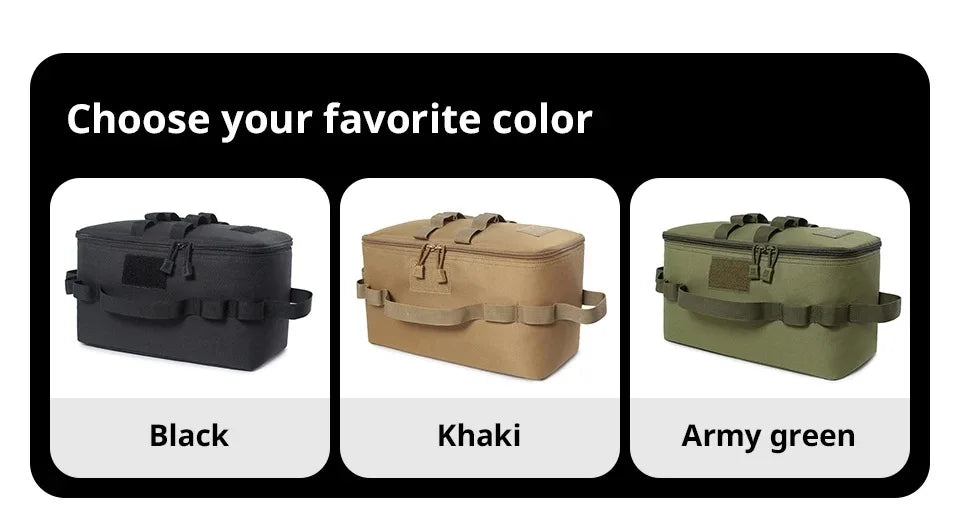 Large Capacity Camping Gas Canister Storage Bag - Multi-Purpose Outdoor Cookware & Ground Nail Tool Organizer Kit