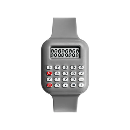 Kids Digital Calculator Watch – 2025 Rubber Strap with Time & Date Display for Girls & Students