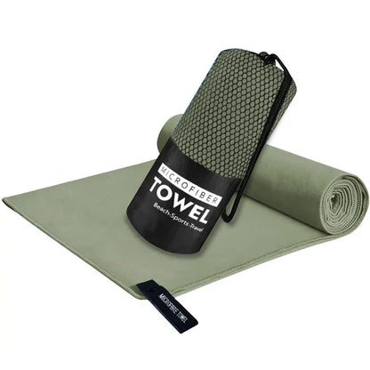 Ultralight Microfiber Sports Towel - Quick Dry Portable Beach Towel with Pocket for Swimming, Pool, Gym, Fitness & Yoga