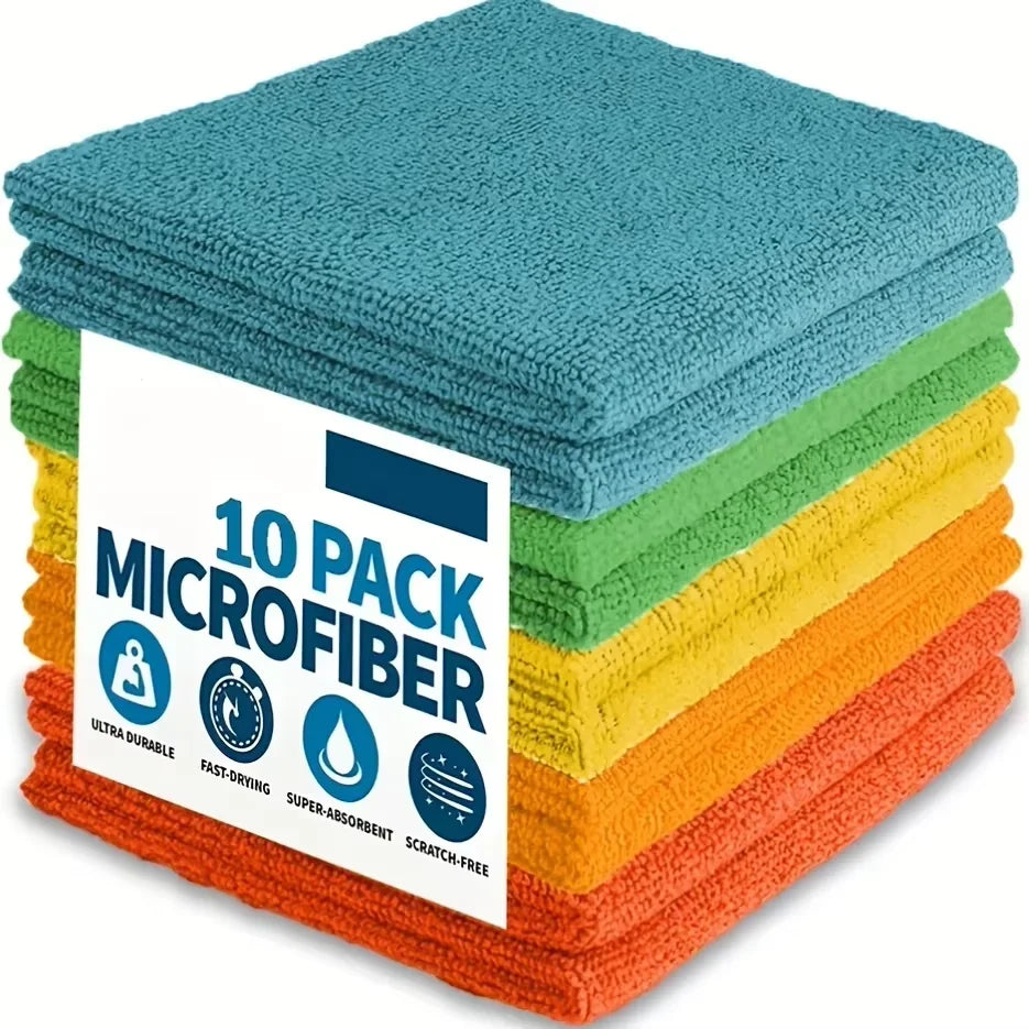 Ultra-Fine Microfiber Kitchen Towels - Light Gray Cleaning Cloth Set (5/10/20 Pack) - Absorbent, Soft & Stain-Removing