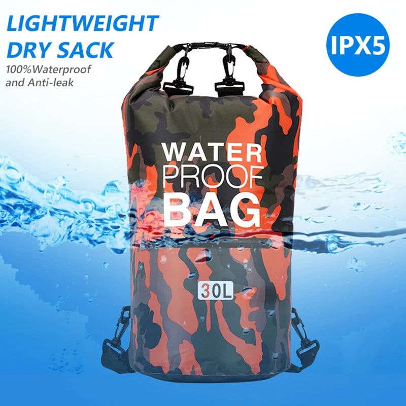 Waterproof Dry Bag Backpack - 30L/15L with Wet Separation Pocket for Kayaking, Boating, Swimming & Outdoor Sports