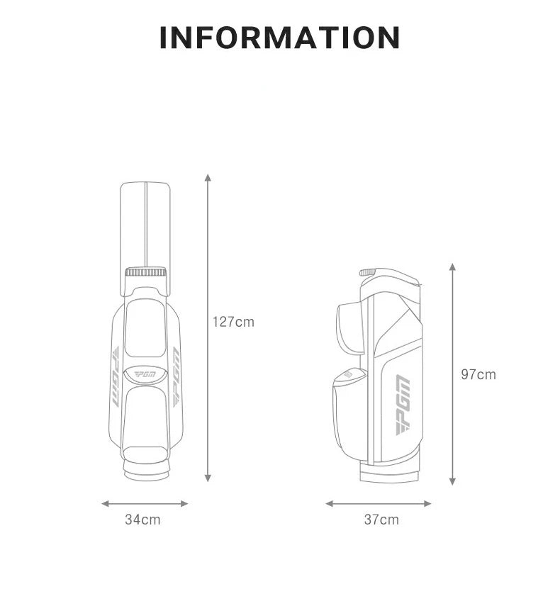 PGM QB134 Golf Travel Bag - Waterproof Large Capacity with Anti-Collision Protection & Retention Mechanism